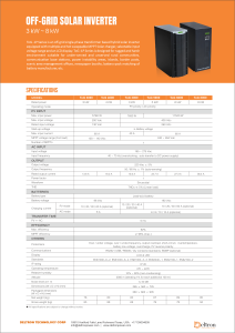 Deltron off Grid Inverter Specification